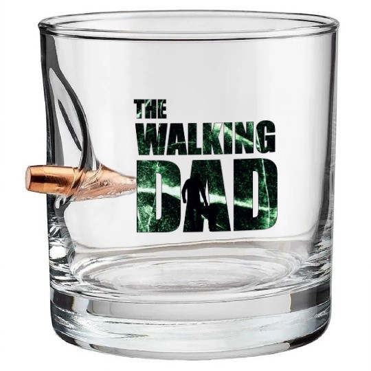 The Walking Dad deep green Bullet Whiskey Glasses
