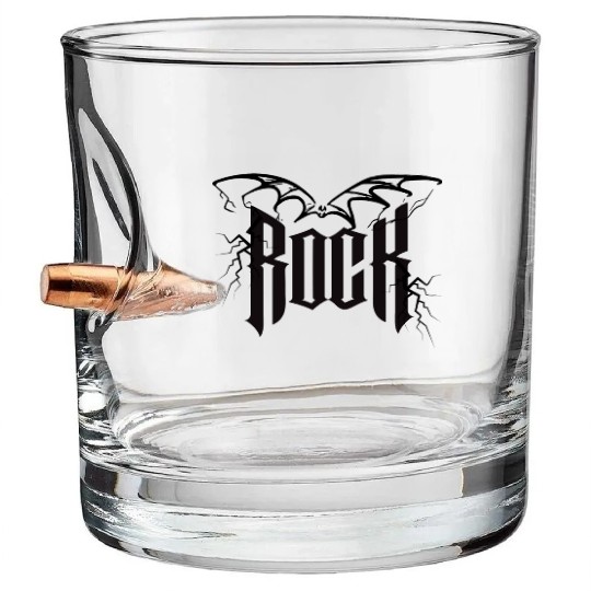 Punk Rock, Bat Best Metal Gift for friends Bullet Whiskey Glasses