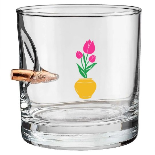 Tulip Gardening Colourful Bullet Whiskey Glasses