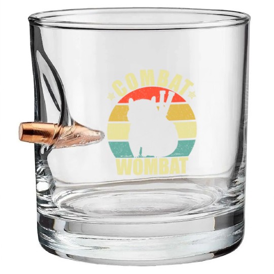 Combat Wombat For A Wombats Lover Bullet Whiskey Glasses