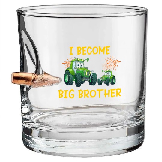 Big brother farmer tractor Bullet Whiskey Glasses