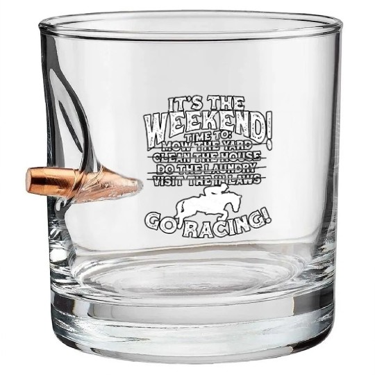 Horse Racing Equestrian Horseback Horse Racer Bullet Whiskey Glasses
