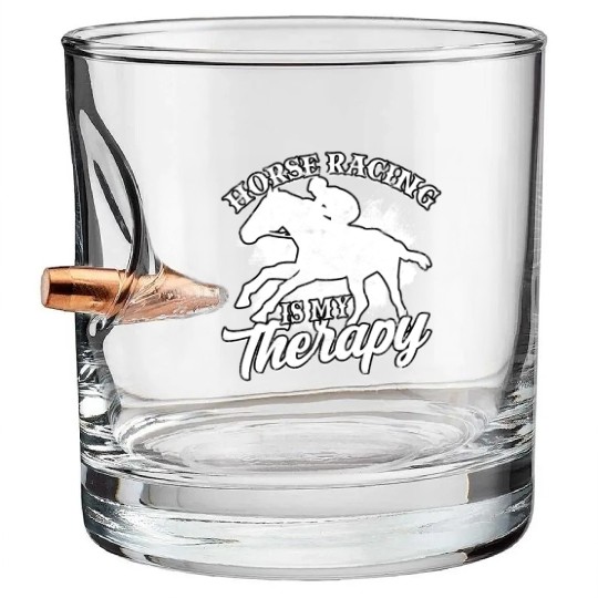 Horse Racing Equestrian Horseback Horse Racer Bullet Whiskey Glasses
