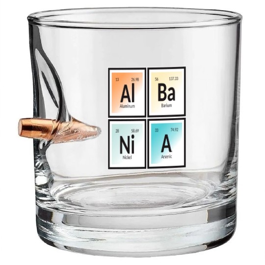 Albania | Periodic Table of Elements Bullet Whiskey Glasses