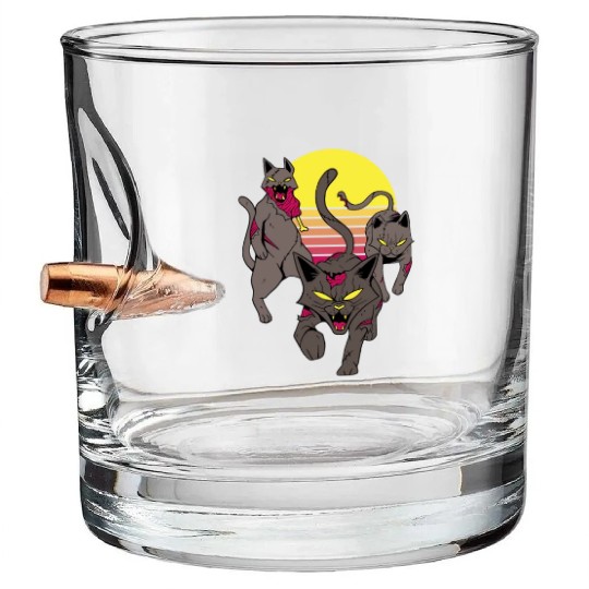 Angry zombie cats Angry zombie cats quote inspirat Bullet Whiskey Glasses
