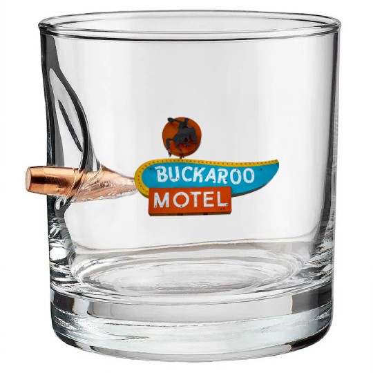 Buckaroo Motel Sign Route 66 Tucumcari New Mexico Bullet Whiskey Glasses