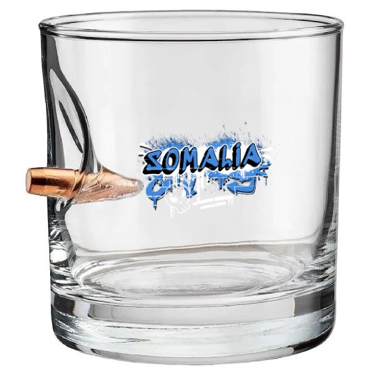 Somalia graffiti flag design Bullet Whiskey Glasses