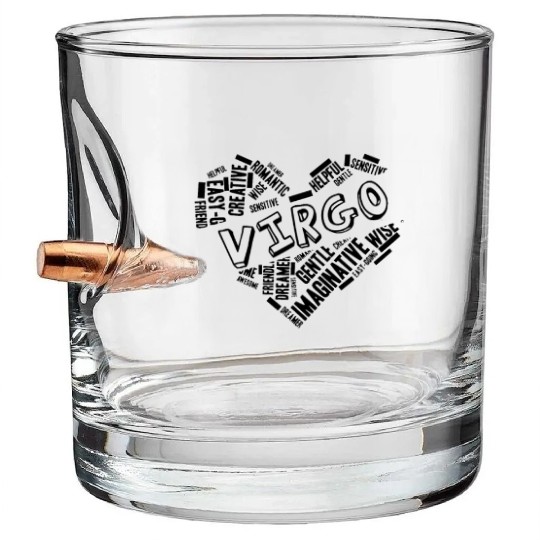 Virgo Heart Word Cloud Doodle Astrology Zodiac Sta Bullet Whiskey Glasses
