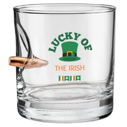 luck of the irish , St Patrick day Bullet Whiskey Glasses