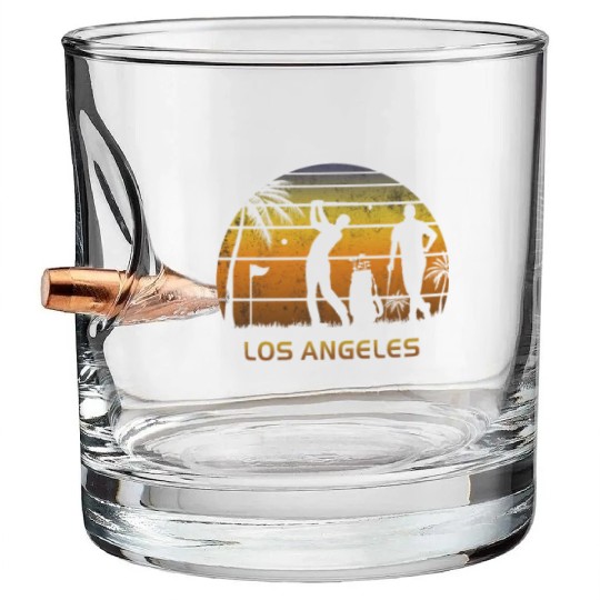 Retro Los Angeles Golf Golfing Fan Golfer Gift Bullet Whiskey Glasses