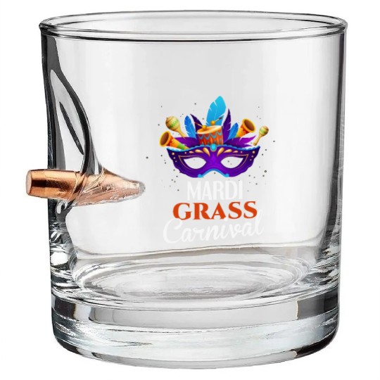 Mardi grass Carnival Bullet Whiskey Glasses