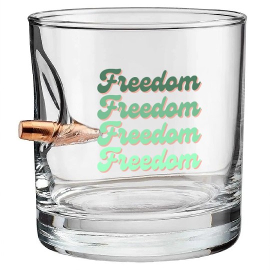 Freedom (Green Design) Bullet Whiskey Glasses