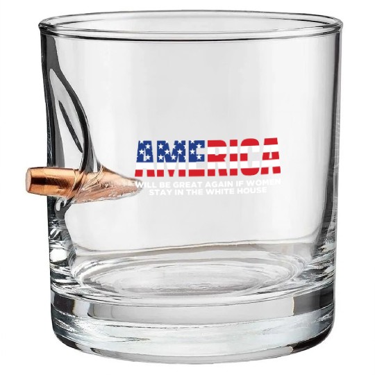 America Will Be Great Again Black Bullet Whiskey Glasses