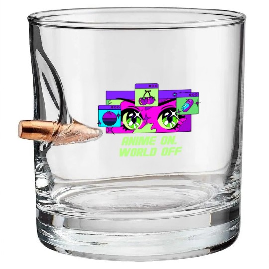 Anime On World Off Funny Japanese Humor Japan Anim Bullet Whiskey Glasses
