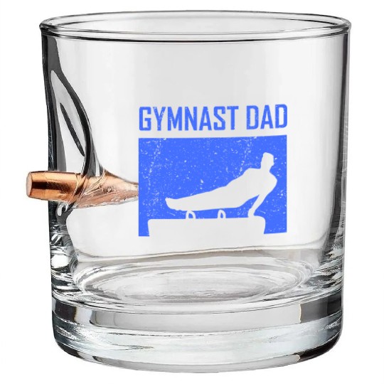 Gymnast Dad Sports Gymnasts Lover Gymnastics Bullet Whiskey Glasses