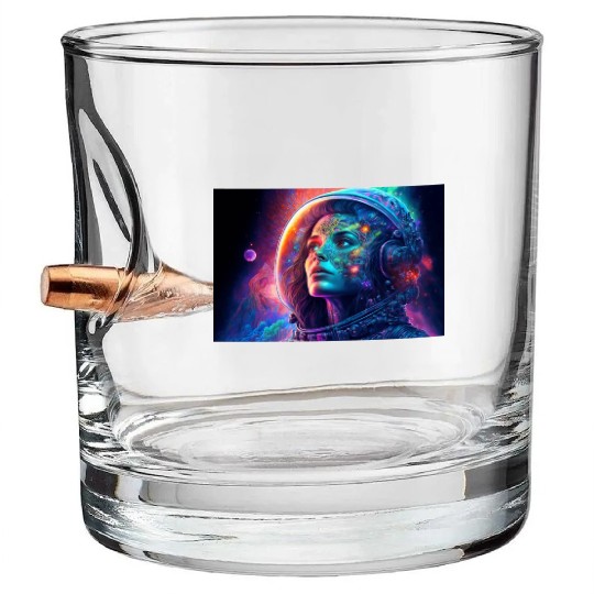 Psychedelic Astronauts 2 Bullet Whiskey Glasses