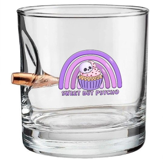 Chibi Skeleton skull sweet but psycho raindow cupc Bullet Whiskey Glasses