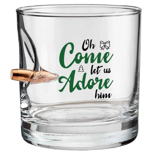 Oh come let us adore him Bullet Whiskey Glasses