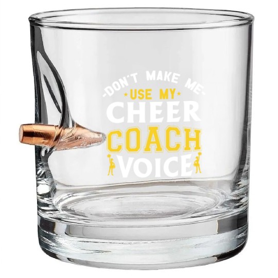Cheer Coach Voice Funny Cheerleading Coach Bullet Whiskey Glasses