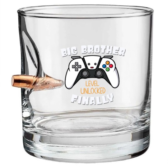 Big Brother Finally Big Bro Gamer Promoted Son Bullet Whiskey Glasses
