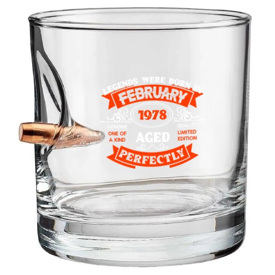 Legends Were Born In February 1978 Birthday Bullet Whiskey Glasses