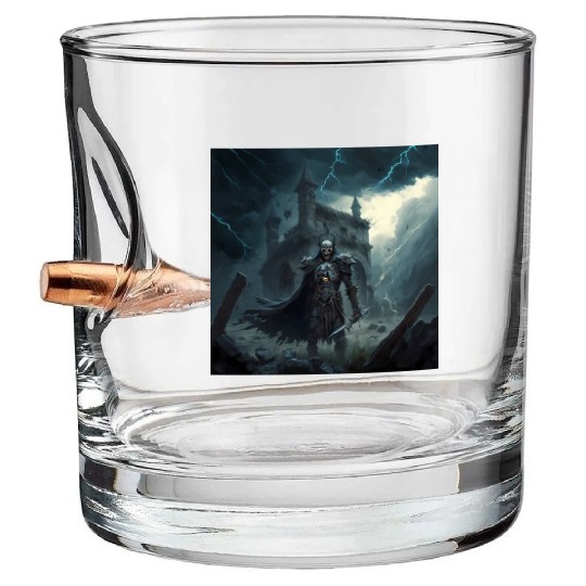 Death Knight in Thunderstorm Bullet Whiskey Glasses