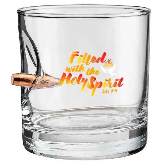 Filled with the Holy Spirit Pentecost Tongues of F Bullet Whiskey Glasses