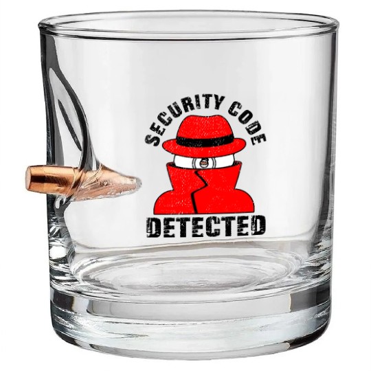Network And Computer Security Hard Disc Detective Bullet Whiskey Glasses