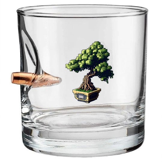 8 Bit Bonsai Tree Bullet Whiskey Glasses
