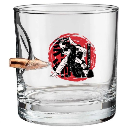 Martial Arts Brazilian Jiu Jitsu Ne-Waza Japanese Bullet Whiskey Glasses
