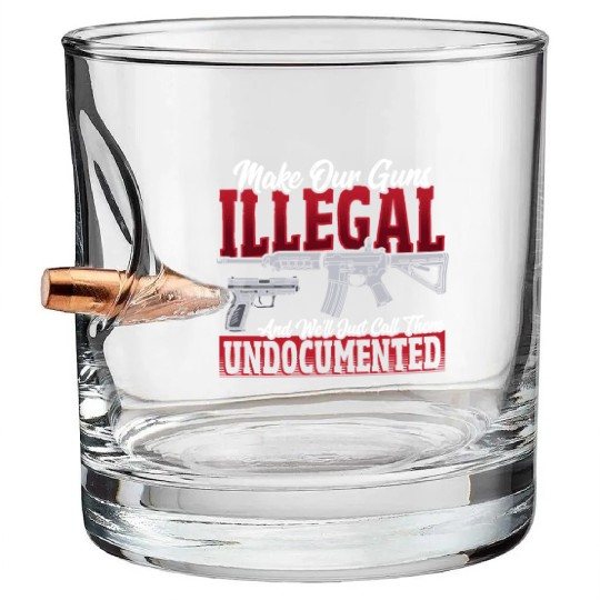 2nd Amendment Gun Rights Gun Lover Bullet Whiskey Glasses