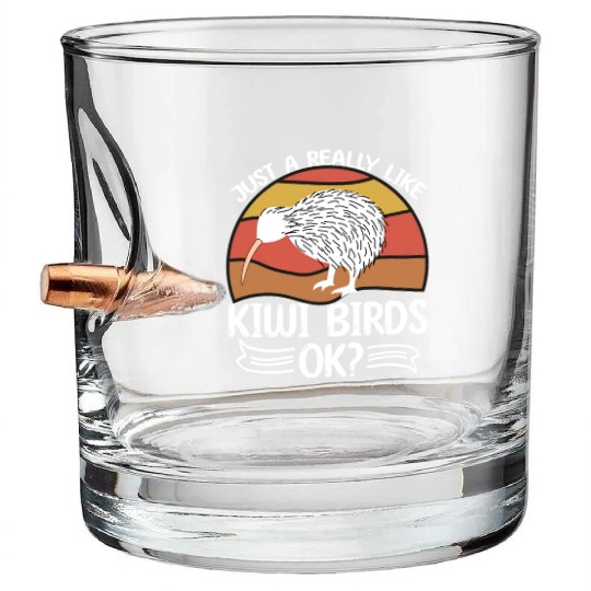 Just A Girl Who Loves Kiwis Kiwi Bird Gift Bullet Whiskey Glasses