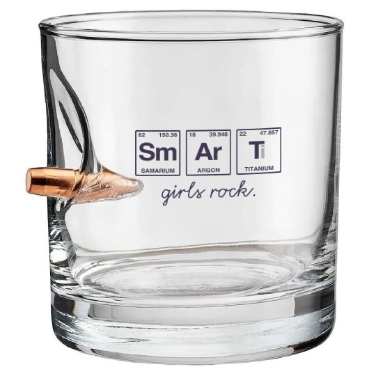 SMART GIRLS ROCK - Elements Periodic Table Bullet Whiskey Glasses