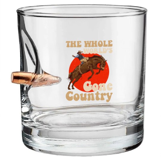 The Whole World's Gone Country Bullet Whiskey Glasses