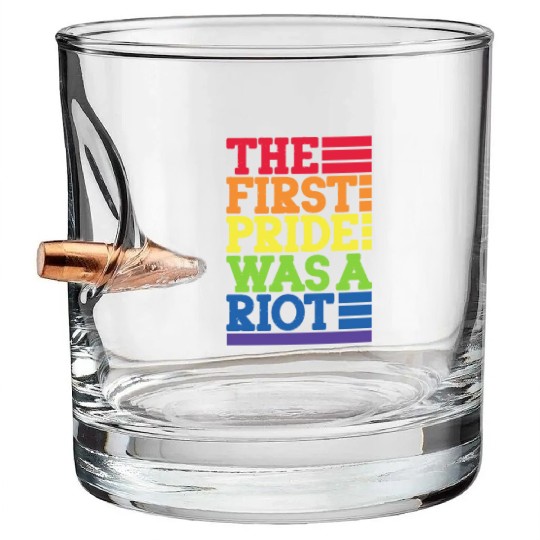 The First Pride Was A Riot, LGBT Rainbow Bullet Whiskey Glasses