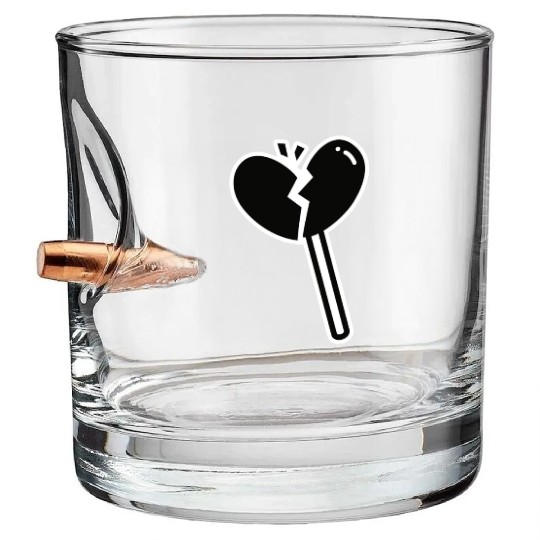 Broken Heart Lollipop Candy Bullet Whiskey Glasses