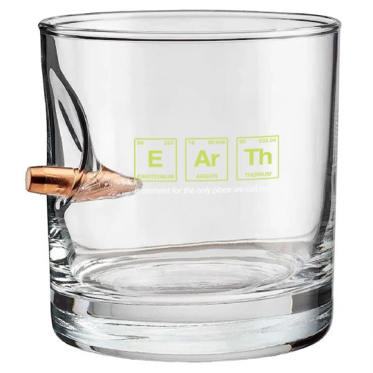 EARTH - written in elements of the periodic table Bullet Whiskey Glasses