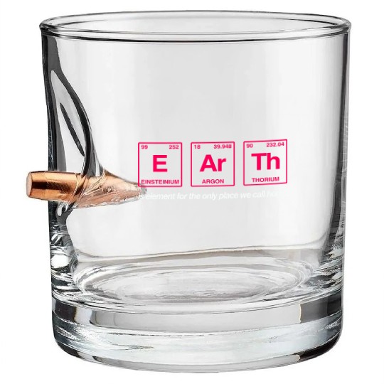 EARTH - written in elements of the periodic table Bullet Whiskey Glasses