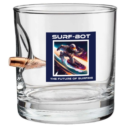 Robot Silver Surfer Bullet Whiskey Glasses