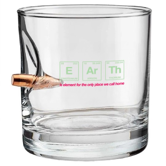 EARTH - written in elements of the periodic table Bullet Whiskey Glasses