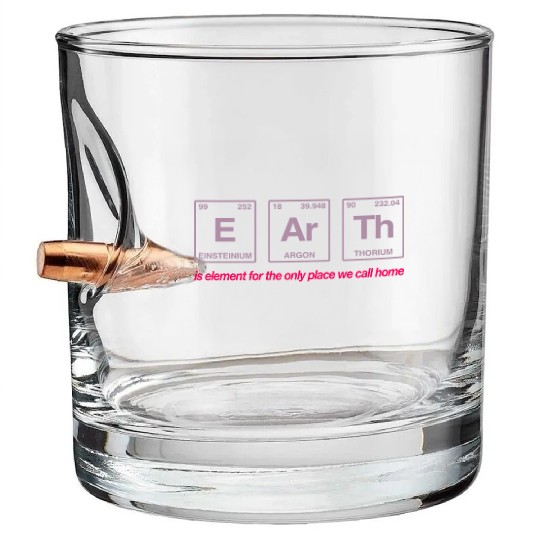 EARTH - written in elements of the periodic table Bullet Whiskey Glasses