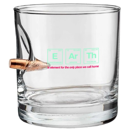 EARTH - written in elements of the periodic table Bullet Whiskey Glasses