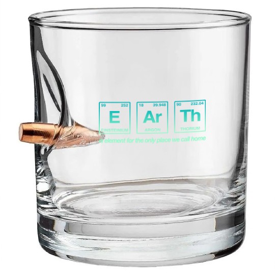 EARTH - written in elements of the periodic table Bullet Whiskey Glasses