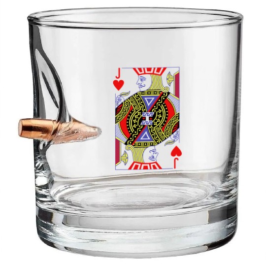 jack of hearts royal flush costume halloween playi Bullet Whiskey Glasses