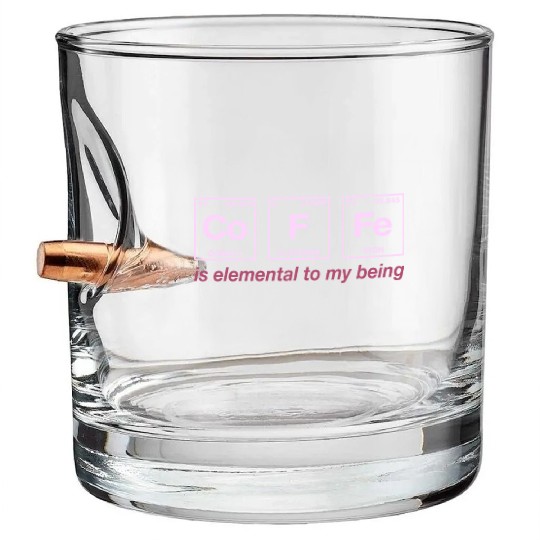 COFFEE - with elements of the periodic table Bullet Whiskey Glasses