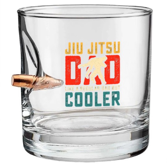jiu jitsu dad like a regular dad but cooler Bullet Whiskey Glasses