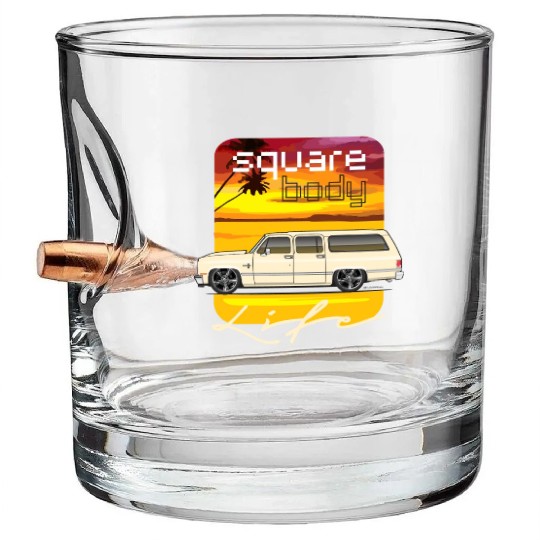 square Santa Fe Tan Bullet Whiskey Glasses