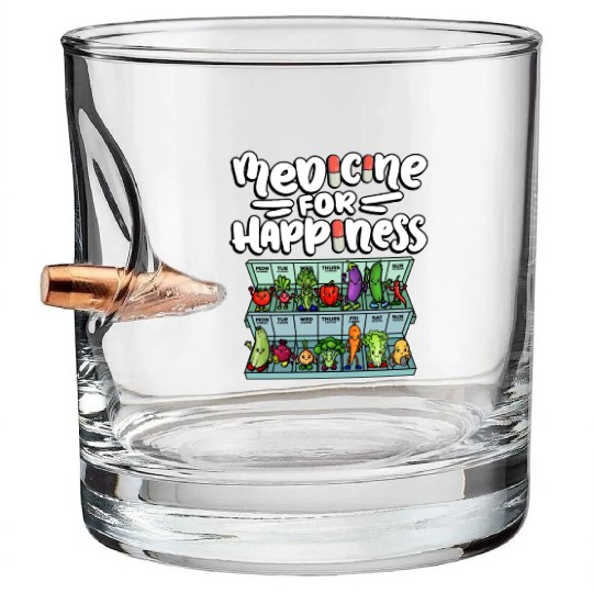 Medicine For Happiness Vegetable Dose Daily Bullet Whiskey Glasses