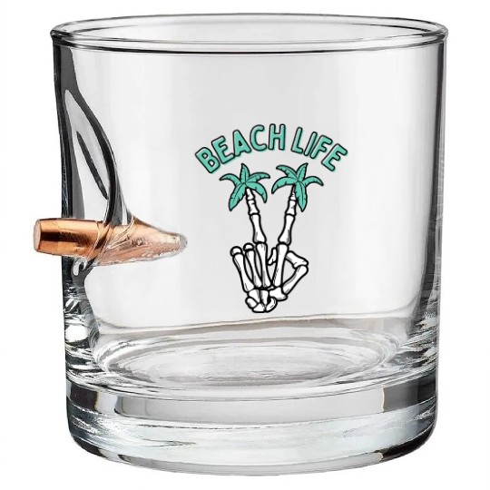 Beach Life Peace Streetwear Bullet Whiskey Glasses