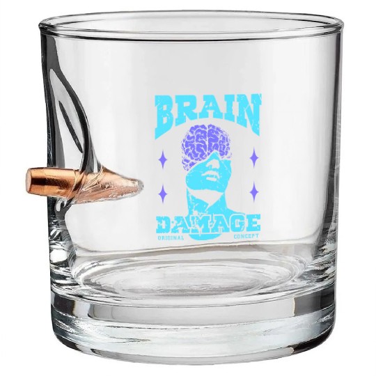 Brain Damage Streetwear Bullet Whiskey Glasses
